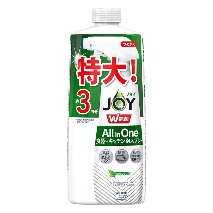 [P & G]JOY ジョイ W除菌 ミラクル泡スプレー 食器用洗剤 緑茶の香り 詰め替え 約3回分(630mL)