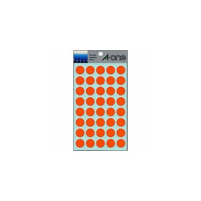 【ゆうパケット配送対象】カラーラベル [07025] 1Ｐ14シート（560片） 丸型１５ｍｍ径 本体色：橙 （ラベルシール/シール）(メール便)