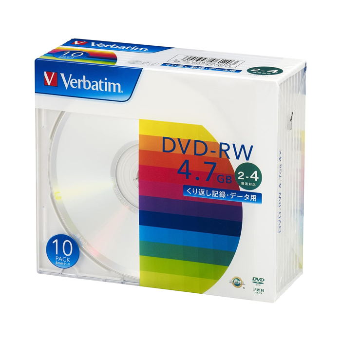 [三菱化学メディア]データー用DVD-RW 10枚入 4.7GB 2-4倍速対応[DHW47Y10V1]