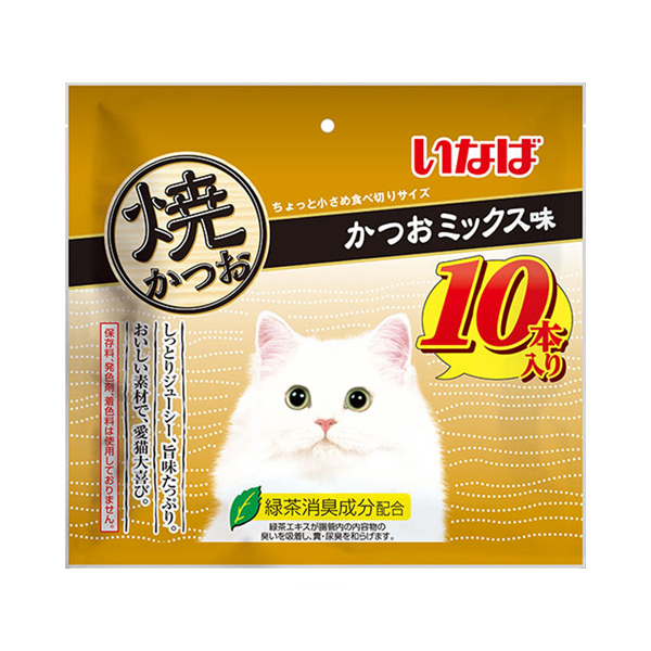 【いなばペットフード】焼かつお かつおミックス味 10本入り (猫 おやつ ジャーキー) (CIAO チャオ キャットフード)
