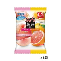 オリヒロプランデュ ぷるんと蒟蒻ゼリーパウチ ピーチ＋ピンクグレープフルーツ 12個入 x1袋