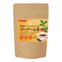日本緑茶センター 5種のハーブをブレンドしたプーアール茶 1.8g×8袋(プーアル茶)