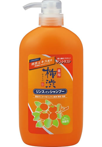 熊野油脂]薬用 柿渋 リンスインシャンプー 本体 600mL (柿渋