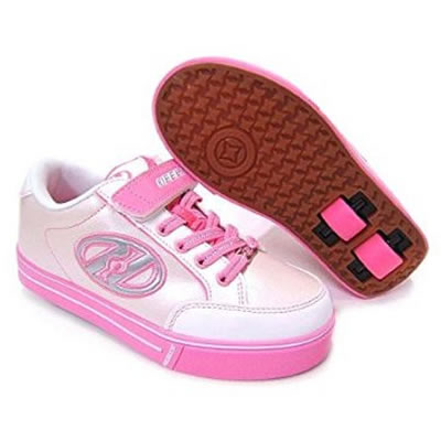 pink and white heelys